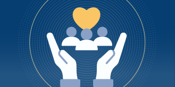 Americans with Disabilities Act (ADA) Overview banner image. Hands holding three people and a heart.